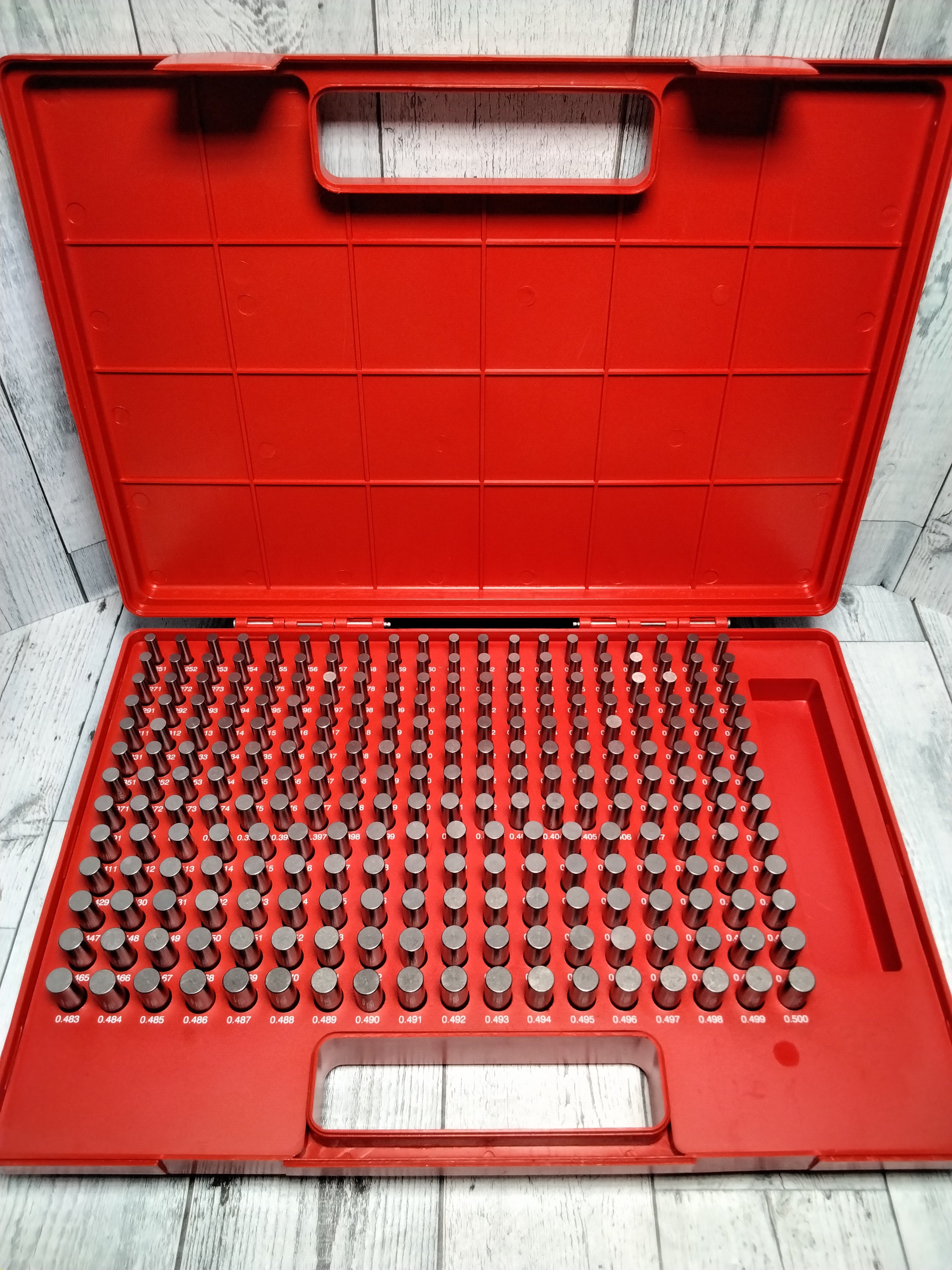 250 PC M2 0.251"-0.500" Steel Metal Plug Pin Gage Set Minus -0.0002" Gauge Set (7902643421422)
